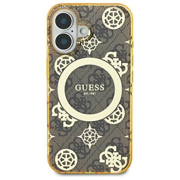 Guess GUHMP16SH4PYEEW iPhone 166.1&quot; brązowy/brown hardcase IML Peony On 4G Background MagSafe