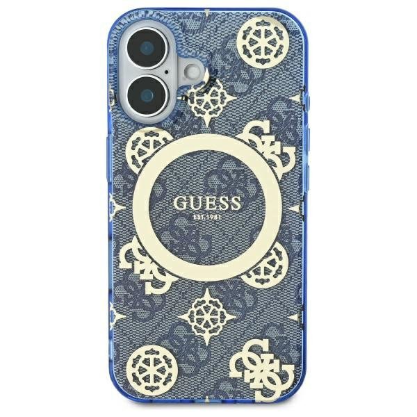 Guess GUHMP16SH4PYEEB iPhone 166.1&quot; niebieski/blue hardcase IML Peony On 4G Background MagSafe
