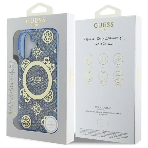 Guess GUHMP16SH4PYEEB iPhone 166.1&quot; niebieski/blue hardcase IML Peony On 4G Background MagSafe