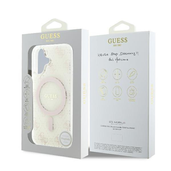 Guess GUHMP16MH4DTEH iPhone 16 Plus6.7&quot; biały/white hardcase IML 4G Background MagSafe