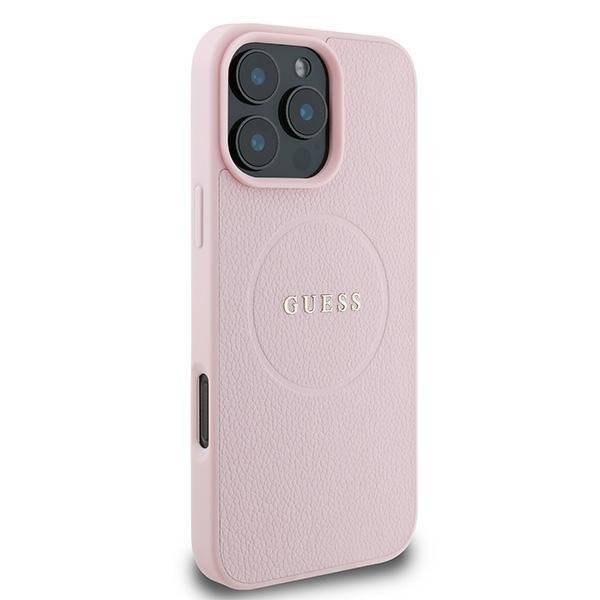 Guess GUHMP16LPGHSMMP iPhone 16 Pro 6.3&quot; różowy/pink hardcase Grained Ring MagSafe