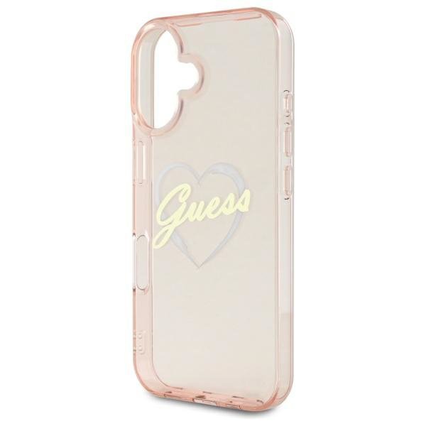 Guess GUHCP16SHCHGSPP iPhone 16 6.1&quot; różowy/pink hardcase IML Heart