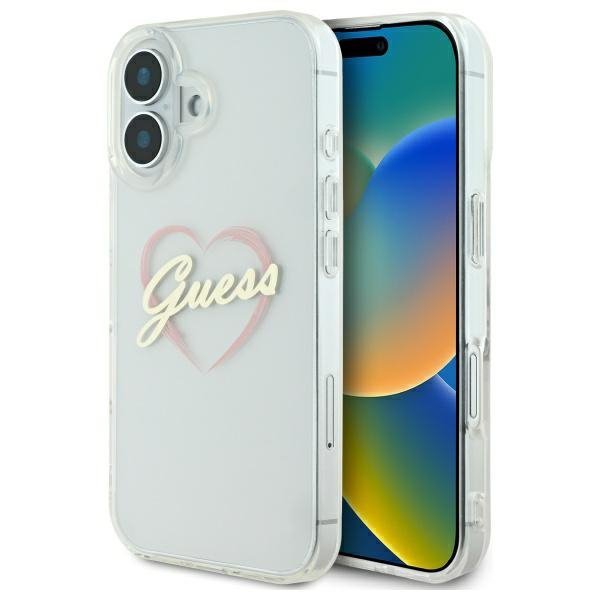 Guess GUHCP16SHCHGSPT iPhone 16 6.1&quot; przeźroczysty/transparent hardcase IML Heart