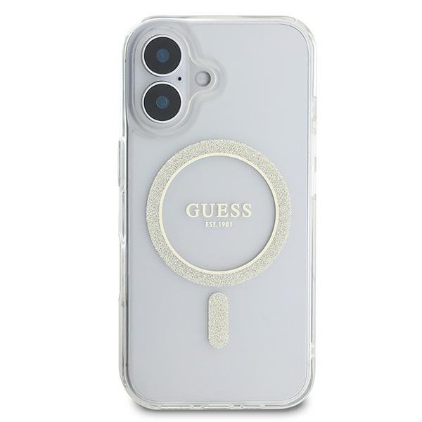 Guess GUHMP16SHFGERET iPhone 166.1&quot; przeźroczysty/transparent hardcase IML Glitter Circle MagSafe