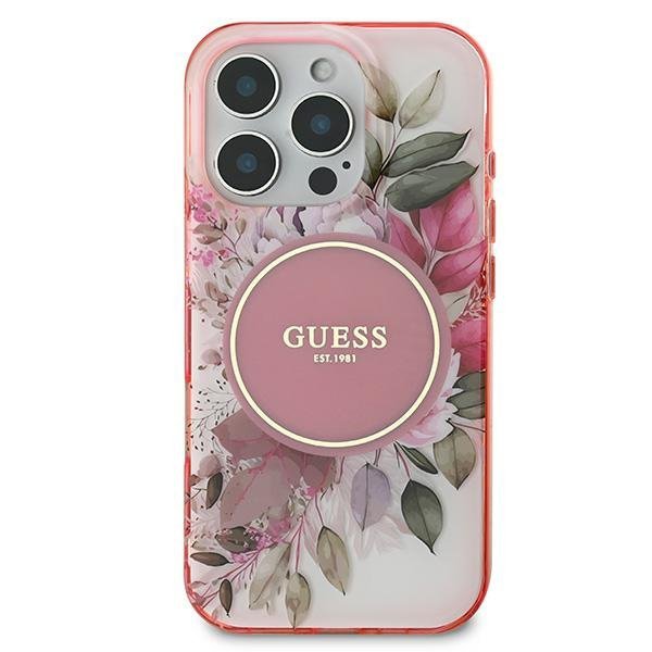 Guess GUHMP16XHFWBDCEP iPhone 16 Pro Max6.9&quot; różowy/pink hardcase IML Flower & Tonal Circle MagSafe