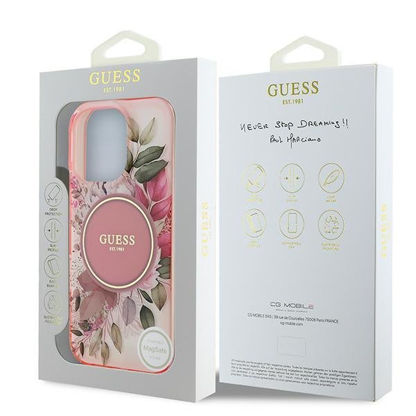 Guess GUHMP16XHFWBDCEP iPhone 16 Pro Max6.9&quot; różowy/pink hardcase IML Flower & Tonal Circle MagSafe