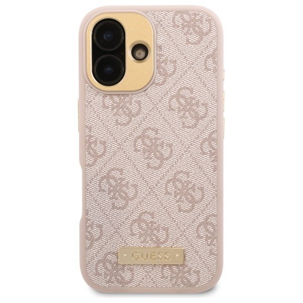 Guess GUHMP16SU4GPRP iPhone 16 6.1&quot; różowy/pink hardcase 4G Logo Plate MagSafe