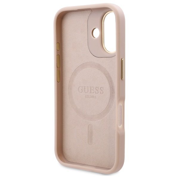 Guess GUHMP16SU4GPRP iPhone 16 6.1&quot; różowy/pink hardcase 4G Logo Plate MagSafe