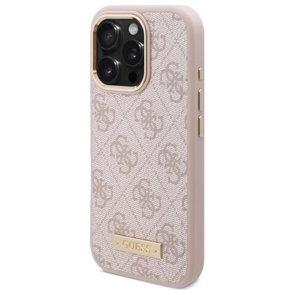 Guess GUHMP16XU4GPRP iPhone 16 Pro Max 6.9&quot; różowy/pink hardcase 4G Logo Plate MagSafe