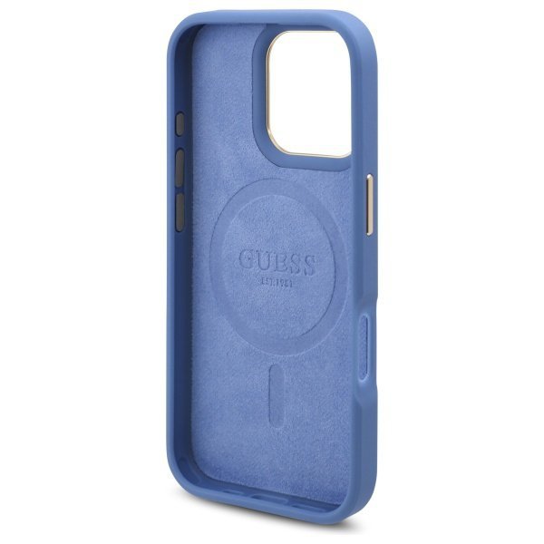 Guess GUHMP16LU4GPRB iPhone 16 Pro6.3&quot; niebieski/blue hardcase 4G Logo Plate MagSafe