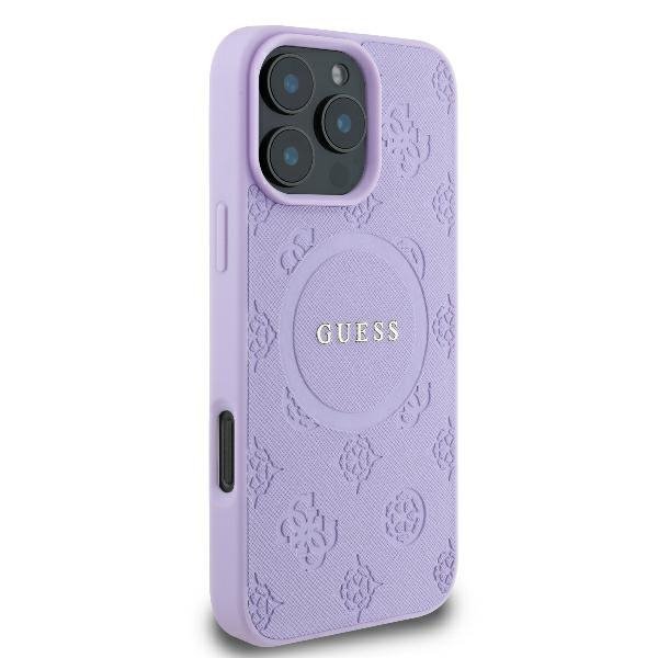 Guess GUHMP16LPSAPSMEU iPhone 16 Pro6.3&quot; fioletowy/purple hardcase Saffiano Peony Classic Logo MagSafe