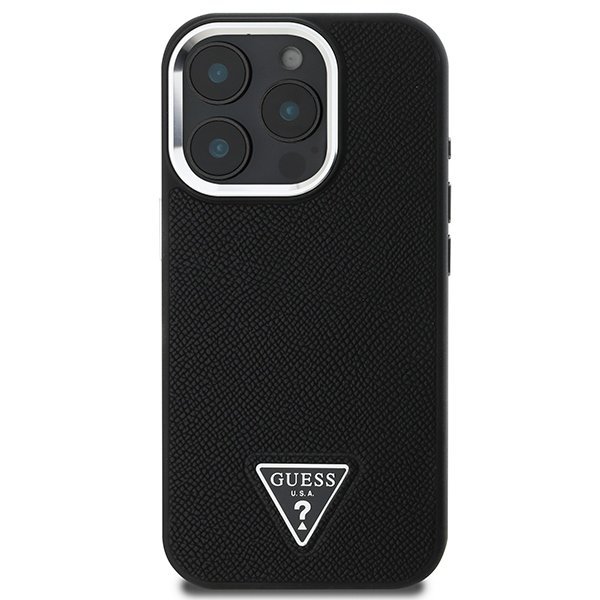 Guess GUHMP16LPGTSPSK iPhone 16 Pro6.3&quot; czarny/black hardcase Grained Triangle MagSafe