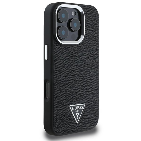 Guess GUHMP16LPGTSPSK iPhone 16 Pro6.3&quot; czarny/black hardcase Grained Triangle MagSafe