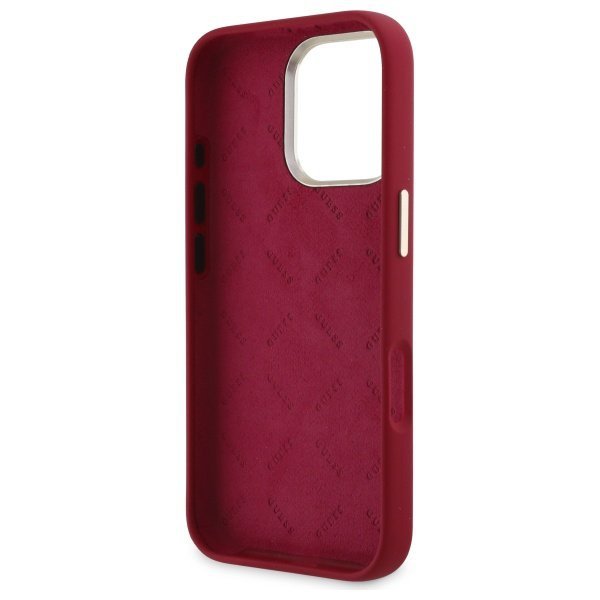 Guess GUHCP16LSMBSLM iPhone 16 Pro6.3&quot; magenta hardcase Silicone Script Metal Logo