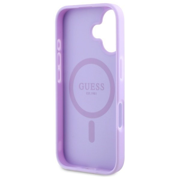 Guess GUHMP16MPSAPSMEU iPhone 16 Plus    6.7&quot; fioletowy/purple hardcase Saffiano Peony Classic Logo MagSafe