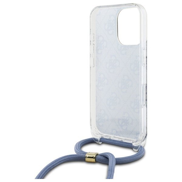 Guess GUHCP16LHC4SEB iPhone 16 Pro 6.3&quot;  niebieski/blue hardcase Crossbody Cord 4G Print