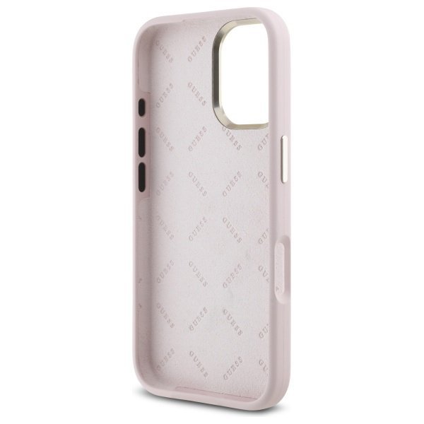 Guess GUHCP16SM4DGPP iPhone 16 6.1&quot;      jasnoróżowy/pink hardcase Silicone Logo Strass 4G