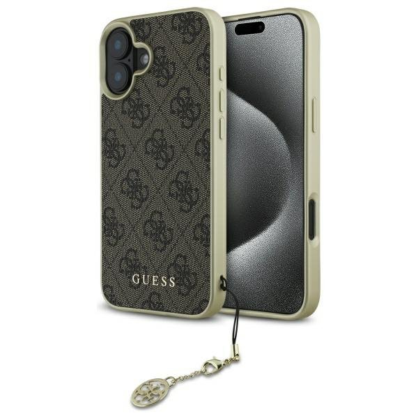 Guess GUHCP16SGF4GBR iPhone 16 6.1&quot;      brązowy/brown hardcase 4G Charms Collection