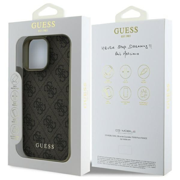Guess GUHCP16LGF4GBR iPhone 16 Pro 6.3&quot;  brązowy/brown hardcase 4G Charms Collection