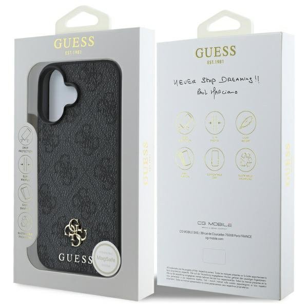 Guess GUHMP16SP4SM4MK iPhone 16 6.1&quot;     czarny/black hardcase 4G Small Classic MagSafe