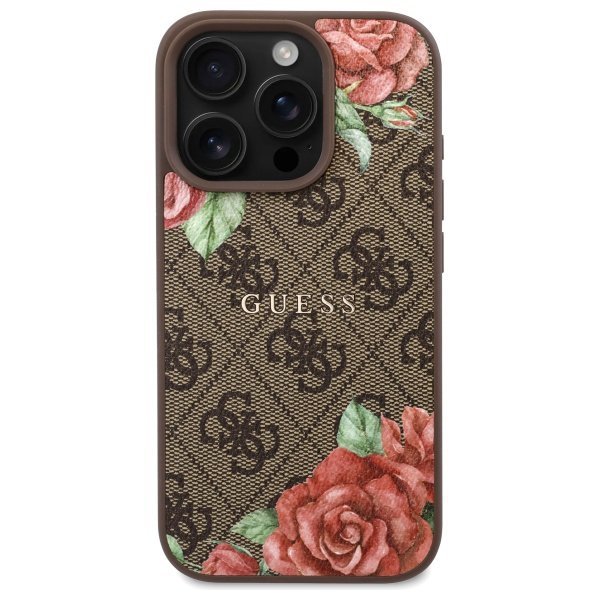 Guess GUHMP16XP4ROPEMCW iPhone 16 Pro    Max 6.9&quot; brązowy/brown hardcase 4G Flowers Print MagSafe