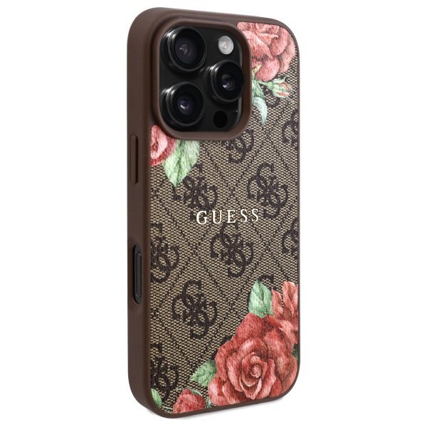 Guess GUHMP16XP4ROPEMCW iPhone 16 Pro    Max 6.9&quot; brązowy/brown hardcase 4G Flowers Print MagSafe