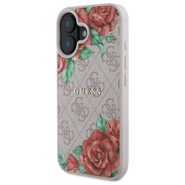 Guess GUHMP16SP4ROPEMCP iPhone 16 6.1&quot;   różowy/pink hardcase 4G Flowers Print MagSafe