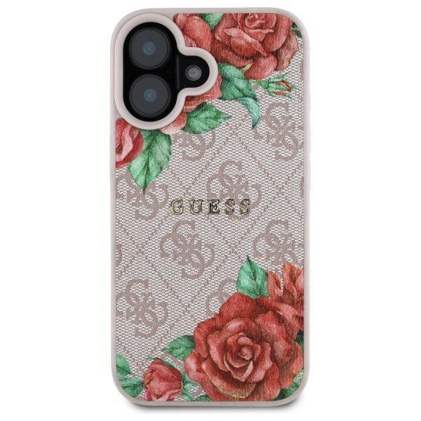 Guess GUHMP16SP4ROPEMCP iPhone 16 6.1&quot;   różowy/pink hardcase 4G Flowers Print MagSafe