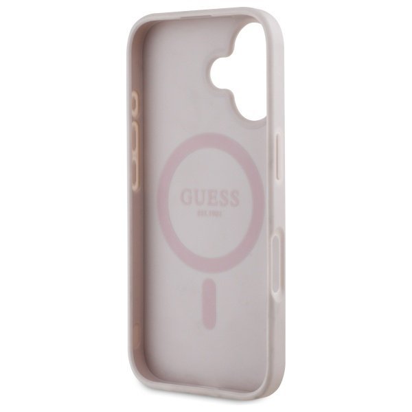 Guess GUHMP16SP4ROPEMCP iPhone 16 6.1&quot;   różowy/pink hardcase 4G Flowers Print MagSafe