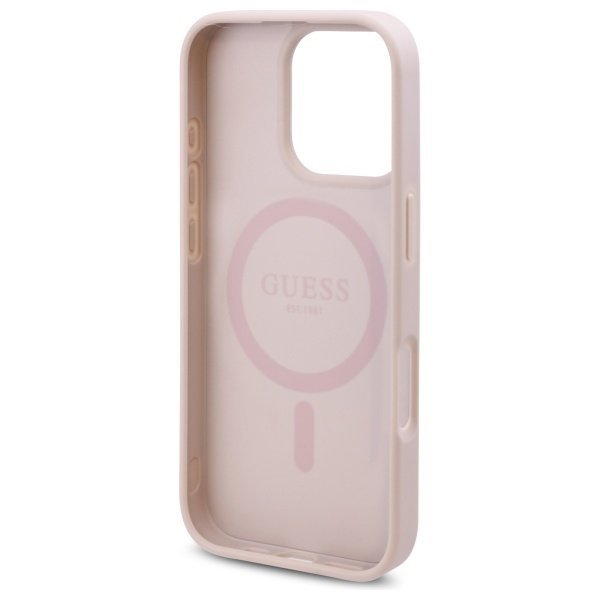 Guess GUHMP16LP4ROPEMCP iPhone 16 Pro    6.3&quot; różowy/pink hardcase 4G Flowers Print MagSafe