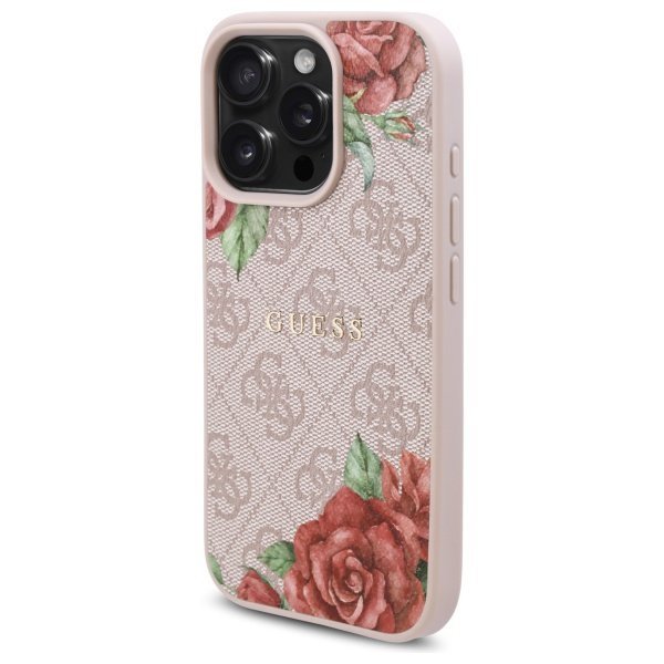 Guess GUHMP16XP4ROPEMCP iPhone 16 Pro    Max 6.9&quot; różowy/pink hardcase 4G Flowers Print MagSafe