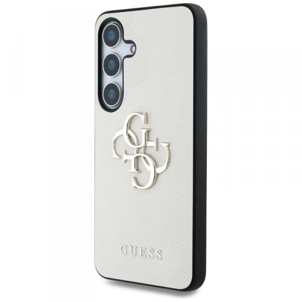 Etui Guess Grained Big 4G Logo Small     Classic Logo do Samsung Galaxy S25 beżowy