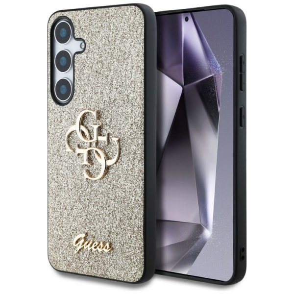 Etui Guess Fixed Glitter Big 4G Metal    Logo do Samsung Galaxy S25+ złoty