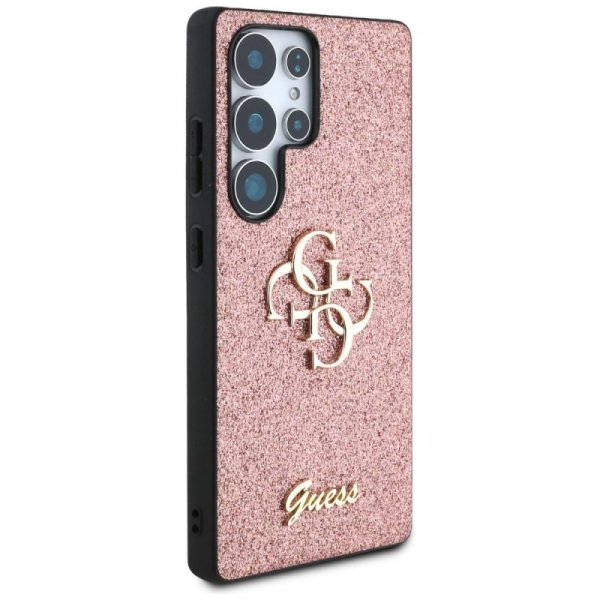 Etui Guess Fixed Glitter Big 4G Metal    Logo do Samsung Galaxy S25 Ultra różowy