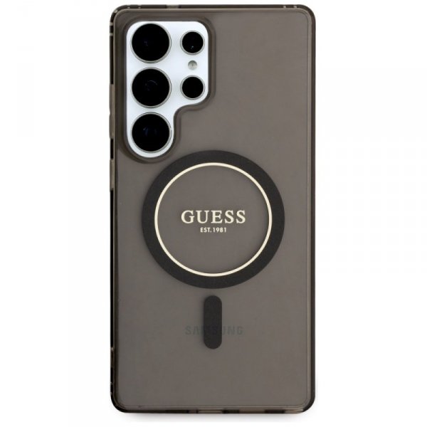 Etui Guess Glitter Circle Classic Logo   MagSafe do Samsung Galaxy S25 Ultra czarny