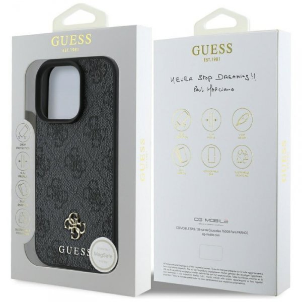 Etui Guess HC PU 4G Small 4G and Classic do iPhone 16 Pro Max MagSafe czarny