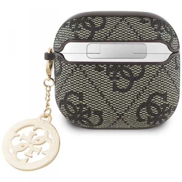 Etui Guess 4G Strass Charm do AirPods 4  brązowy