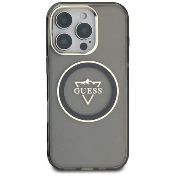 Etui Guess IML Metal Mountain Logo       MagSafe do iPhone 16 Pro czarny
