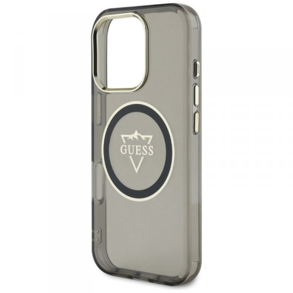 Etui Guess IML Metal Mountain Logo       MagSafe do iPhone 16 Pro czarny