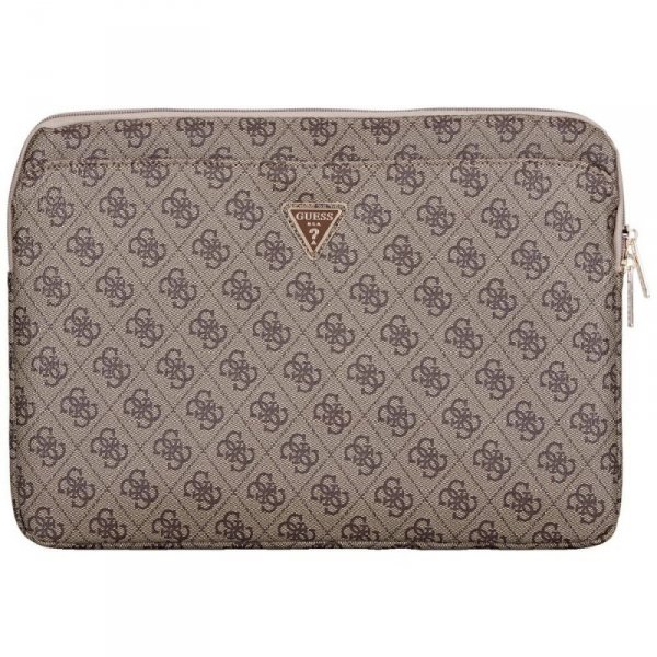 Torba Guess Sleeve 14&quot; 4G Zipper Pocket  Triangle Logo brązowy