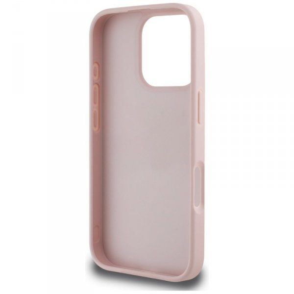 Etui Guess Grained Roses Big 4G logo do  iPhone 16 Pro Max różowy