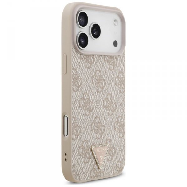 Etui Guess Leather 4G Triangle Strass    MagSafe do iPhone 17 Pro Max różowy