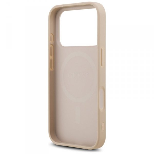 Etui Guess Saffiano Classic Logo MagSafe do iPhone 17 Pro różowy