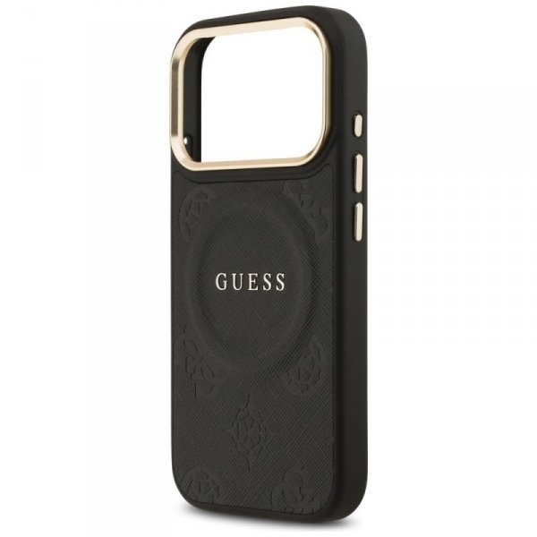 Etui Guess Peony Hot Stamp MagSafe do    iPhone 17 Pro czarny