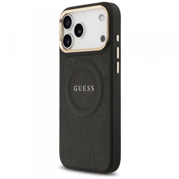 Etui Guess Peony Hot Stamp MagSafe do    iPhone 17 Pro Max czarny