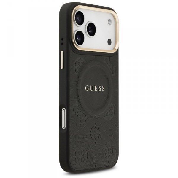 Etui Guess Peony Hot Stamp MagSafe do    iPhone 17 Pro Max czarny