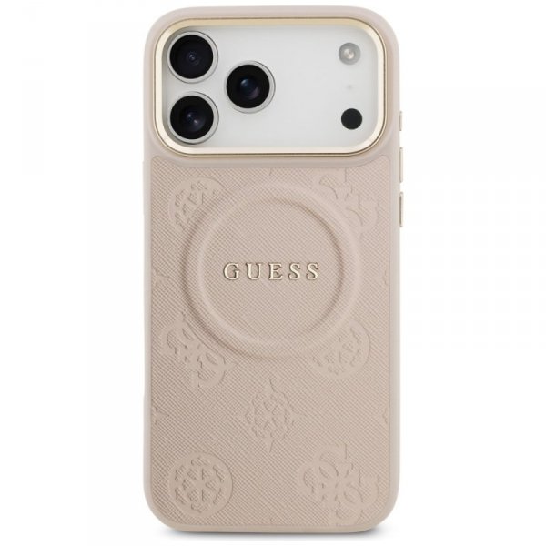 Etui Guess Peony Hot Stamp MagSafe do    iPhone 17 Pro Max różowy