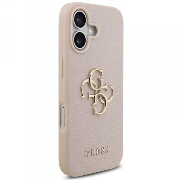 Etui Guess Grained Big 4G & Classic Logo do iPhone 17 różowy