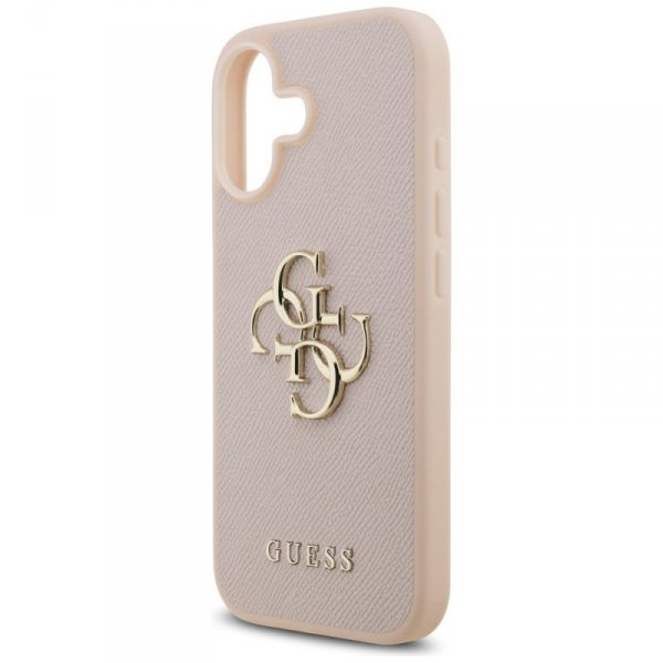 Etui Guess Grained Big 4G & Classic Logo do iPhone 17 różowy