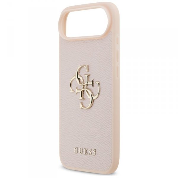 Etui Guess Grained Big 4G & Classic Logo do iPhone Air różowy